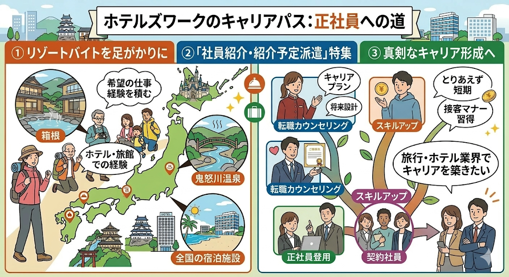 メリット2:正社員登用(紹介予定派遣)の求人が豊富をわかりやすく図解